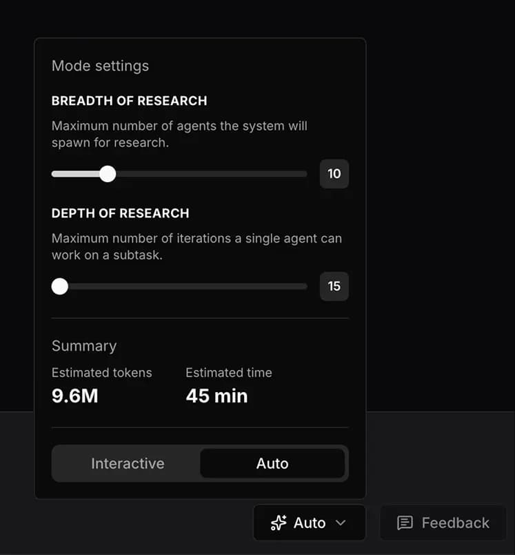 Mode settings