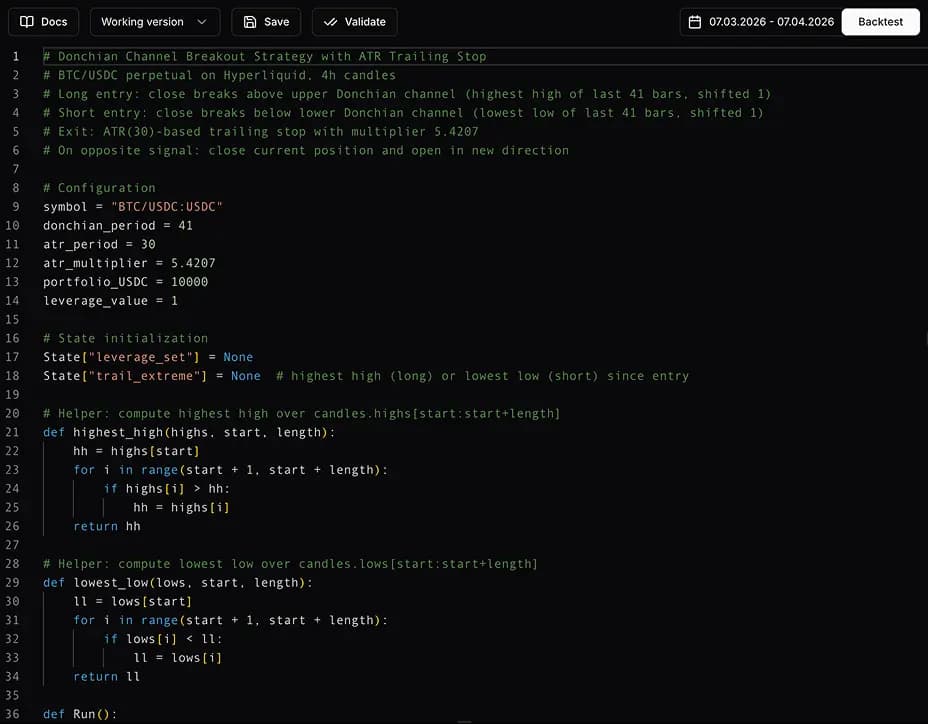 QuantScript editor